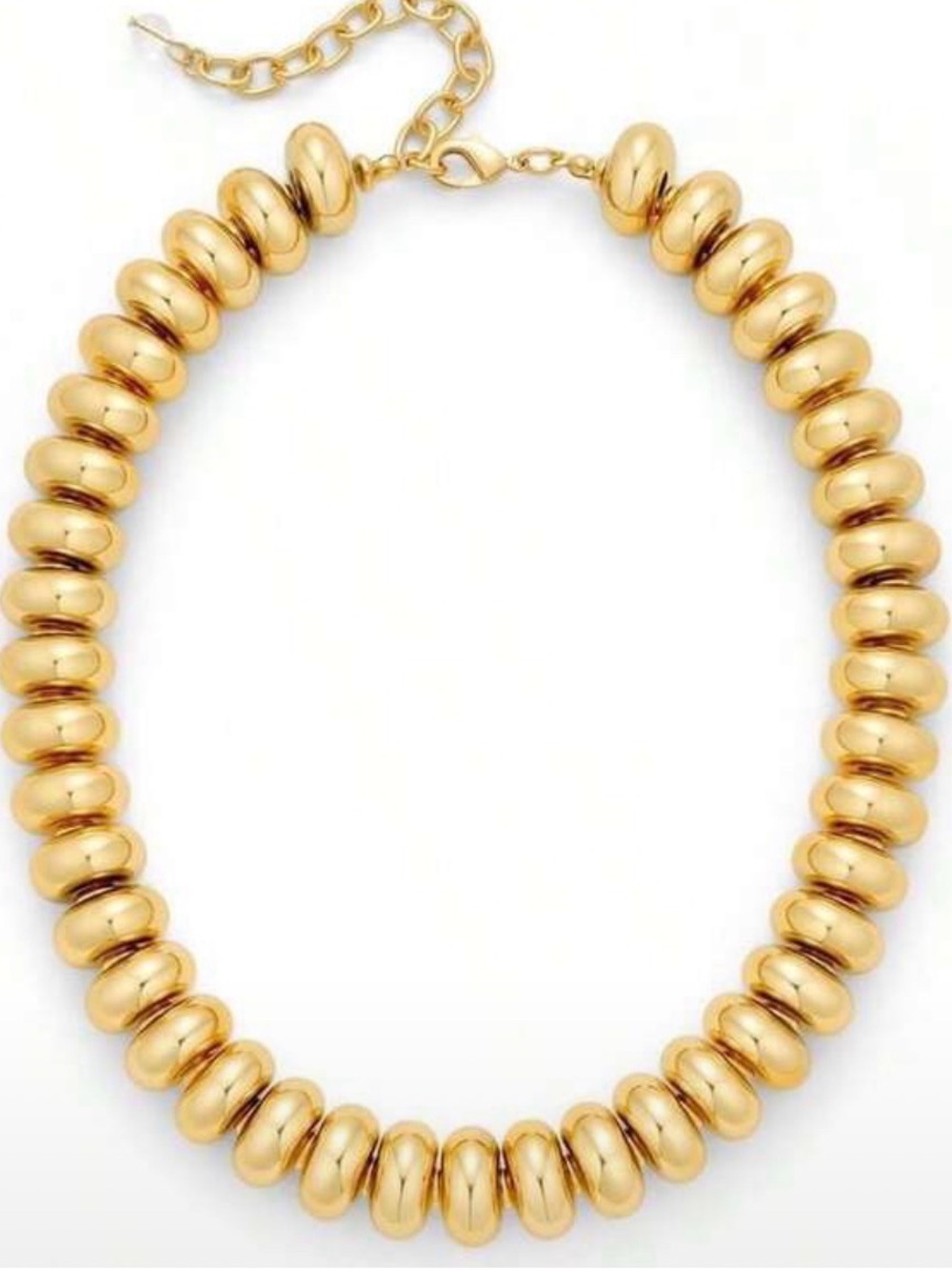 Goldtone Rondelle Beaded Statement Necklace - Women Jewelry  NWT